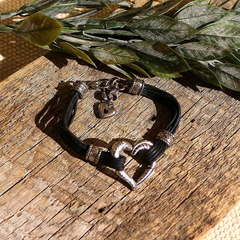 Brighton Black Woven/Heart Bracelet